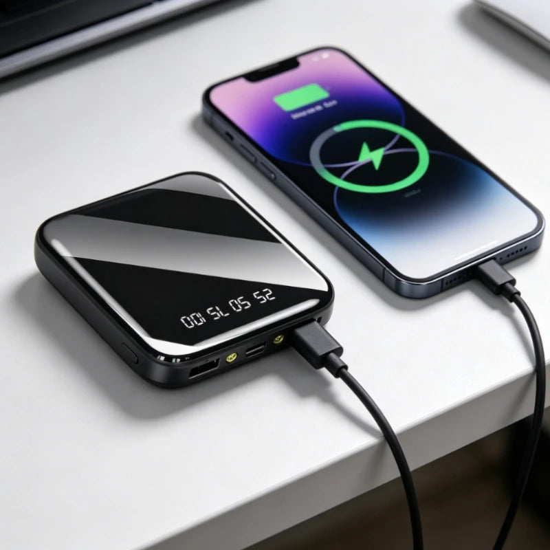 900,000 Mah Fast Charging Power Bank with 2 USB Ports Portable External Battery Charger for Mobile Phone