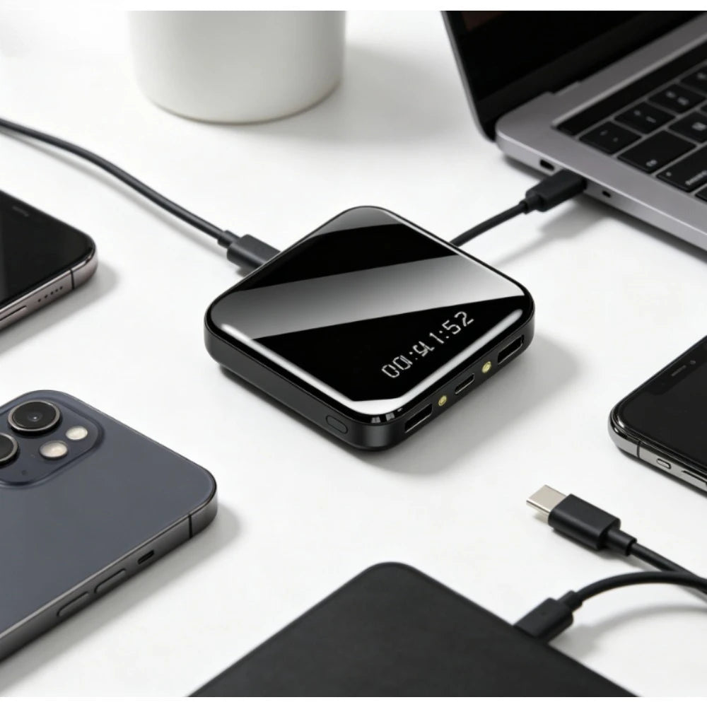 900,000 Mah Fast Charging Power Bank with 2 USB Ports Portable External Battery Charger for Mobile Phone