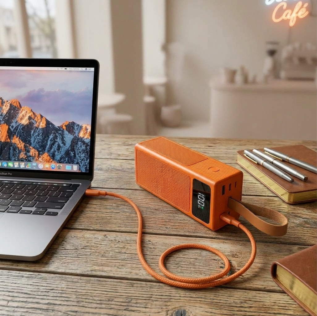 Batterie externe grande capacité avec ports USB et USB-C et écran LED
