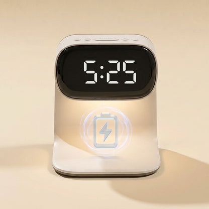 Réveil Chargeur Induction 3 en 1 avec Veilleuse – Charge Sans Fil 15W