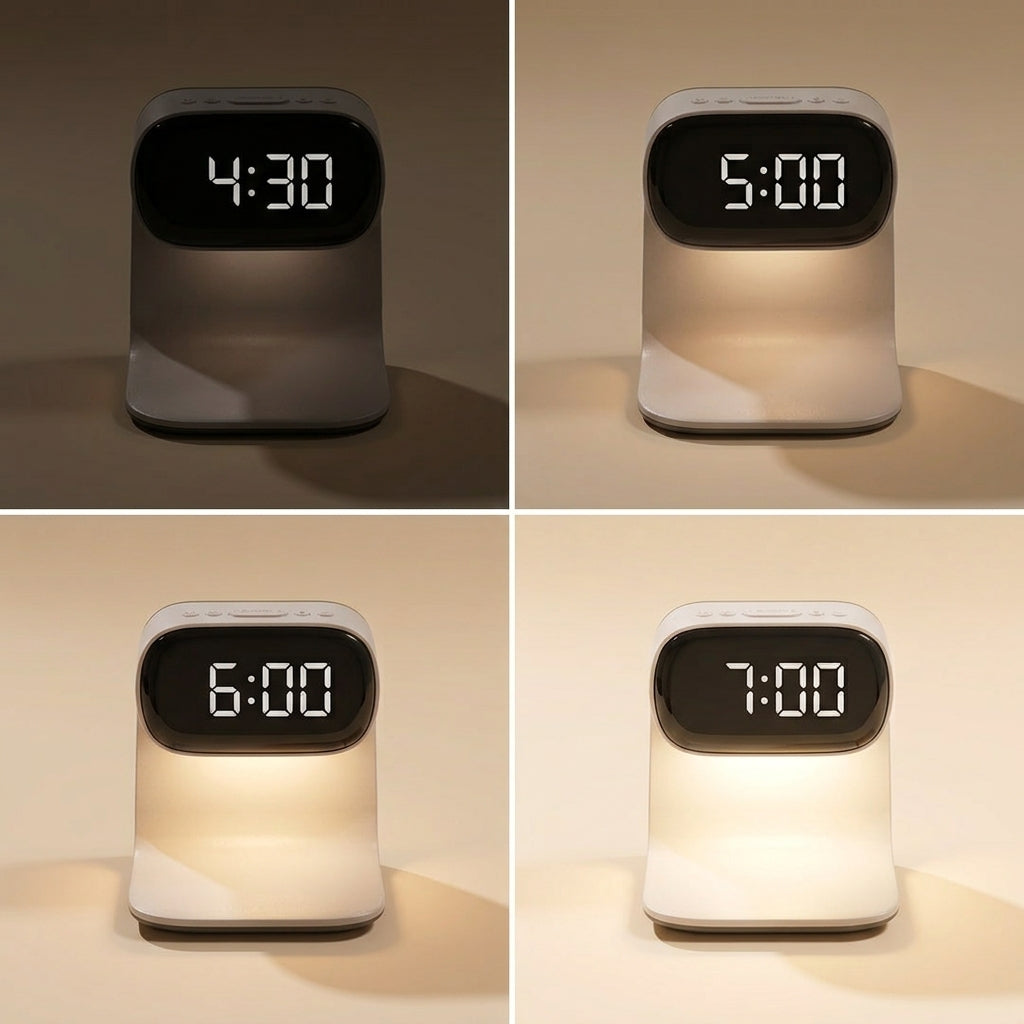 Réveil Chargeur Induction 3 en 1 avec Veilleuse – Charge Sans Fil 15W
