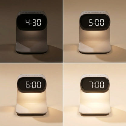 Réveil Chargeur Induction 3 en 1 avec Veilleuse – Charge Sans Fil 15W