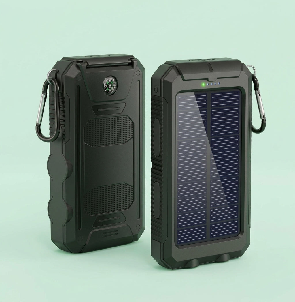 Batterie Externe Solaire 20000mAh – Lampes LED et Boussole pour Camping