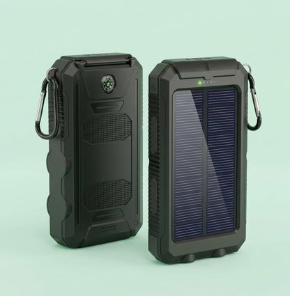 Batterie Externe Solaire 20000mAh – Lampes LED et Boussole pour Camping