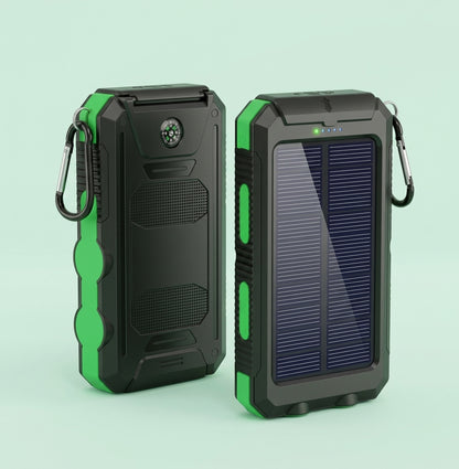 Batterie Externe Solaire 20000mAh – Lampes LED et Boussole pour Camping