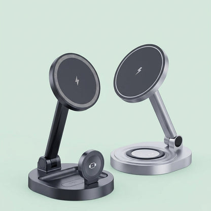 3 In 1 Magnetic Wireless Charger Stand Pad For Magsafe iPhone 16 15 14 13 12 Pro Max Apple Watch Airpods Fast Charging Station