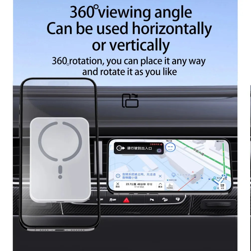 15W Car Magnetic Wireless Charger Air Vent Phone Holder Stand For Magsafe iPhone 16 15 14 13 12 Pro Max XS 11 Fast Charging Pad
