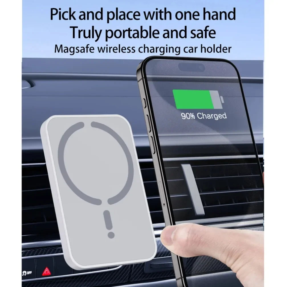 15W Car Magnetic Wireless Charger Air Vent Phone Holder Stand For Magsafe iPhone 16 15 14 13 12 Pro Max XS 11 Fast Charging Pad