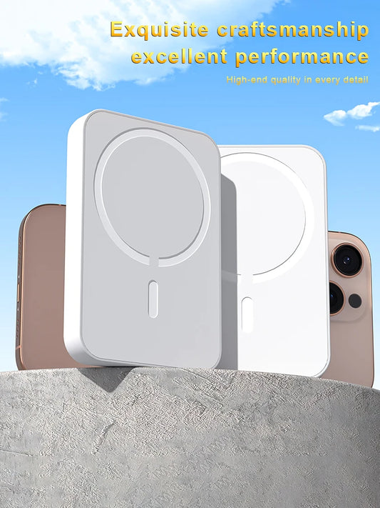 10000mAh Magnetic Wireless Power Bank, 15W Fast Wireless Charging & 22.5W PD Wired Fast Charging Portable External Battery Pack Compatible with Smartphones
