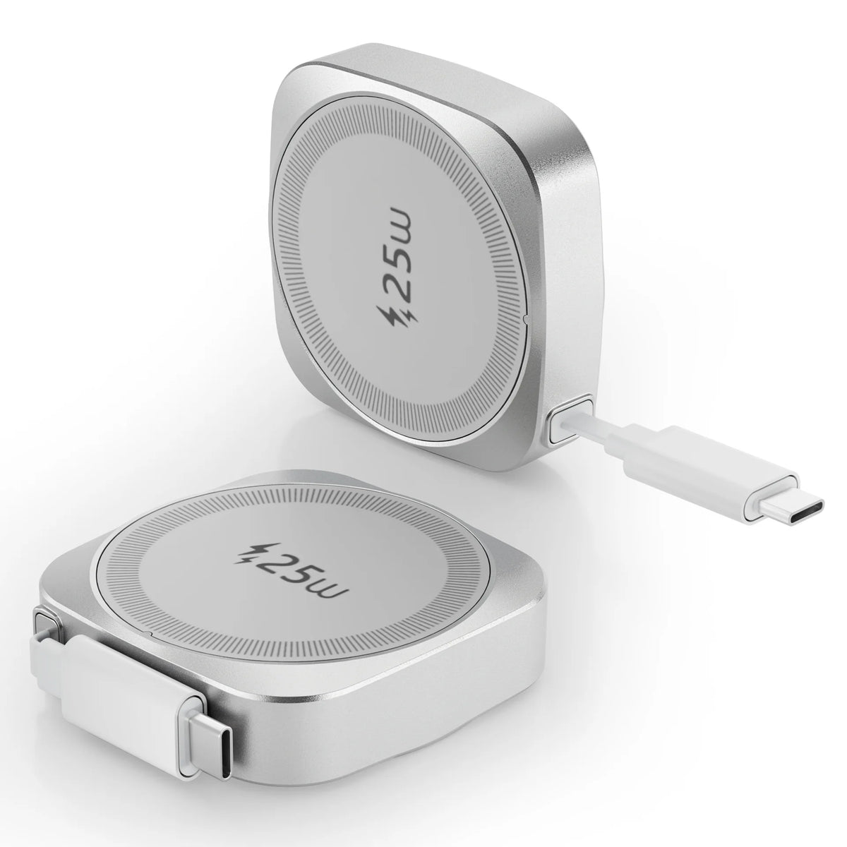 25W Qi2 Magnetic Wireless Charger for iPhone 17 16 15 Pro Max & AirPods, Fast Charging Pad with 70cm Retractable Type-C Cable