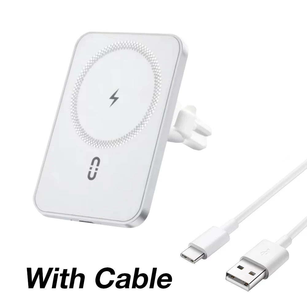 15W Car Magnetic Wireless Charger Air Vent Phone Holder Stand For Magsafe iPhone 16 15 14 13 12 Pro Max XS 11 Fast Charging Pad
